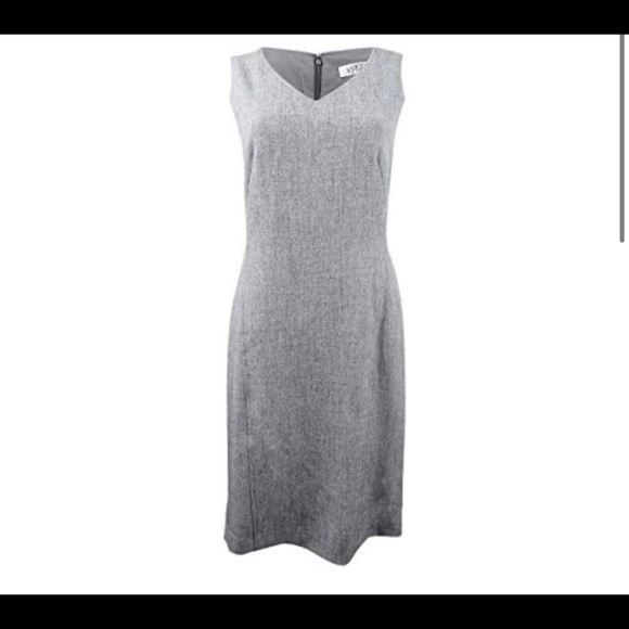 Kasper V Neck Dress Grey NEW NWT SZ 6 career dress - Picture 3 of 5